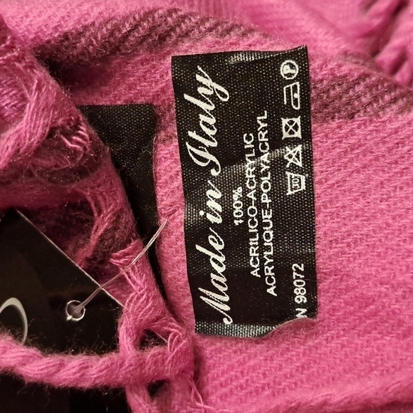 Cejon women's pink plaid scarf NEW - Picture 4 of 5